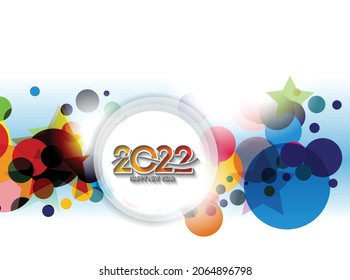 Abstract Happy New Year 2022 Text Colorful Template Greeting Card banners, Vector illustration.