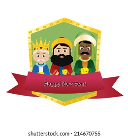 abstract happy new year background with some special objects