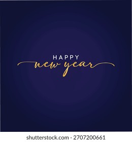 Fondo Abstractas feliz del año Nuevo con aislado en un fondo azul oscuro, Plantilla feliz del diseño del arte de la caligrafía del año Nuevo, diseño del Arte vectorial del Eps, cartel del Anuncio de la tarjeta de felicitación y post de los medios sociales, 