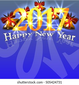 Abstract Happy New Year colorful abstraction background blue