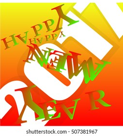 Abstract Happy New Year colorful abstraction background red
