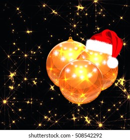 Abstract Happy New Year colorful abstraction background ball stars