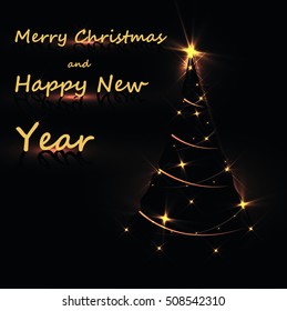 Abstract Happy New Year colorful abstraction background Christmas tree