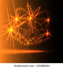 Abstract Happy New Year colorful abstraction background Christmas bell yellow