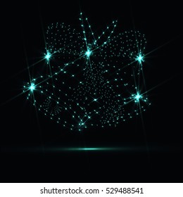 Abstract Happy New Year colorful abstraction background Christmas bell blue