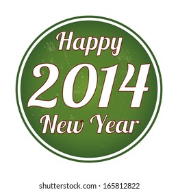 abstract happy new year label on a white background