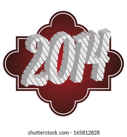 abstract happy new year label on a white background