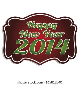 abstract happy new year label on a white background