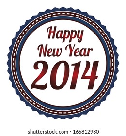 abstract happy new year label on a white background