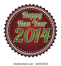 abstract happy new year label on a white background
