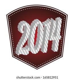 abstract happy new year label on a white background