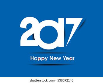 abstract happy new year text background with shadow vector background
