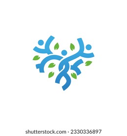 Abstract happy people ecology nature logo vector image