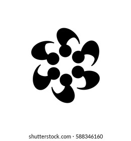 Abstract happy people vector logo icons as ring. This can also represent concept of children playing together or team building or group activity, unity & diversity