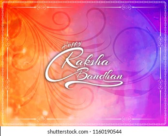Abstract Happy Raksha bandhan text design colorful background