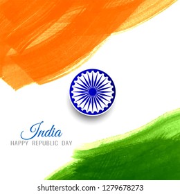 Abstract Happy Republic Day Indian flag background