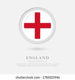 Abstrakter glücklicher Tag der Heiligen georgge Tag England Land mit Länderflagge im Kreis Grußhintergrund