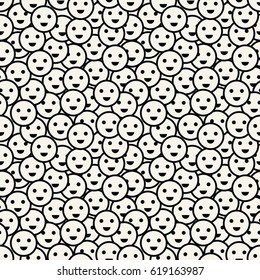 abstract happy smiley seamless vector pattern background