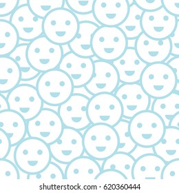 abstract happy smiley seamless vector pattern background
