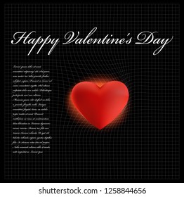 Abstract Happy Valentine's Day background. Cute love banner or greeting card. Place for text. Vector illustration.