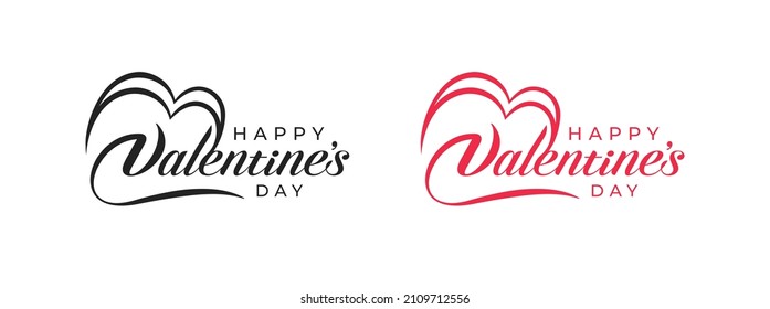 Abstract happy valentine's day logo, happy valentines day design, love vector logo design