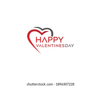 Abstract happy valentines day, happy valentines day, love vector logo design