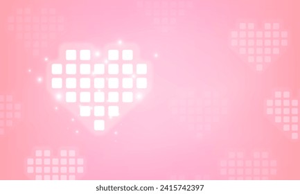 Abstract Happy Valentine's days neon heart pink background with for vector poster design