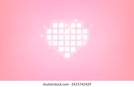 Abstract Happy Valentine's days neon heart pink background with for vector poster design