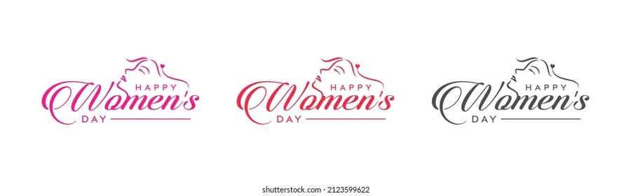 Abstract happy women's day logo, happy women's day, female face vector logo design