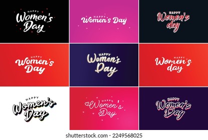 Abstract Happy Women's Day logo with a women's face and love vector logo design in shades of purple