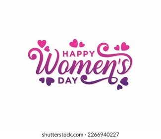 Abstract happy women's day logo, happy women's day lettering with love, Happy women's day typography