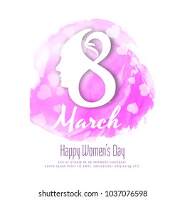 Abstract Happy Women's Day pink watercolor vector background design