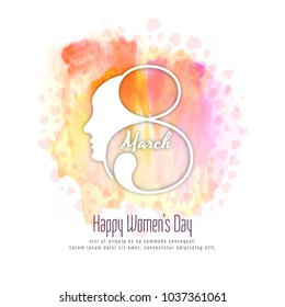 Abstract Happy Women's Day pink watercolor vector background design