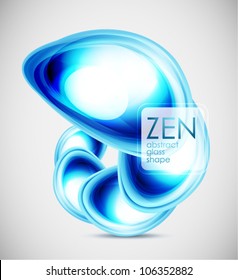 Abstract harmonious zen glass stone composition