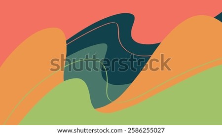 Abstract Harmony Bacground colour with yellow, light green, dark green, orange