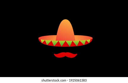 abstract hat mexico sumbrero culture logo design vector icon symbol illustration