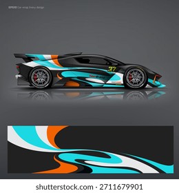 Archivo editable del Vector del diseño de la librea del abrigo del hatchback abstracto.