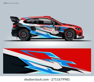 Archivo editable del Vector del diseño de la librea del abrigo del hatchback abstracto.