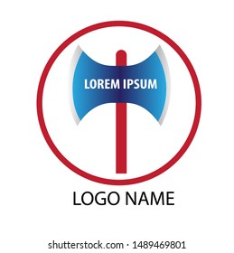 abstract hatchet logo with text for business
