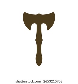 Abstract hatchet shape, creative minimal logo in flat black design