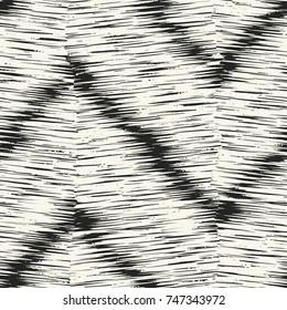 Abstract Hatching Textured  Chevron. Seamless Pattern.