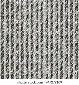 Abstract Hatching Textured Irregular Striped Background. Seamless Pattern.