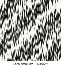 Abstract Hatching Textured Irregular Striped Background. Seamless Pattern.