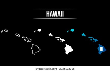 Abstract Hawaii State Map Design