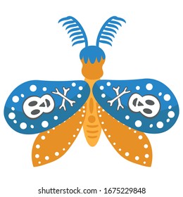 Abstract hawk moth. The image of an insect for cards, decorations.