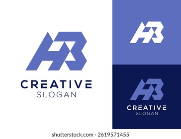 Abstract HB or BH initials geometric logo design