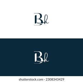 Abstract HB, BH letter logo design. Flat vector logo design template