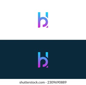 Abstract HB, BH letter logo design. Flat vector logo design template