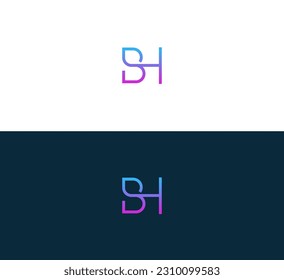 Abstrakter HB, BH-Brief-Logo-Design. Flaches Vektor-Logo-Design-Vorlage