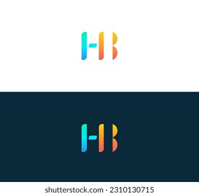 Abstract HB, BH letter logo design. Flat vector logo design template